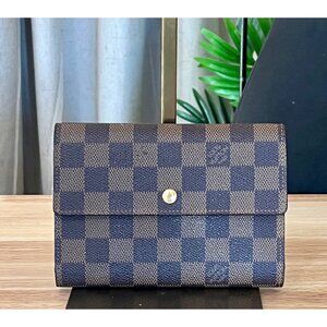 LOUIS VUITTON Tresor Etui Papier Trifold Wallet Damier Leather